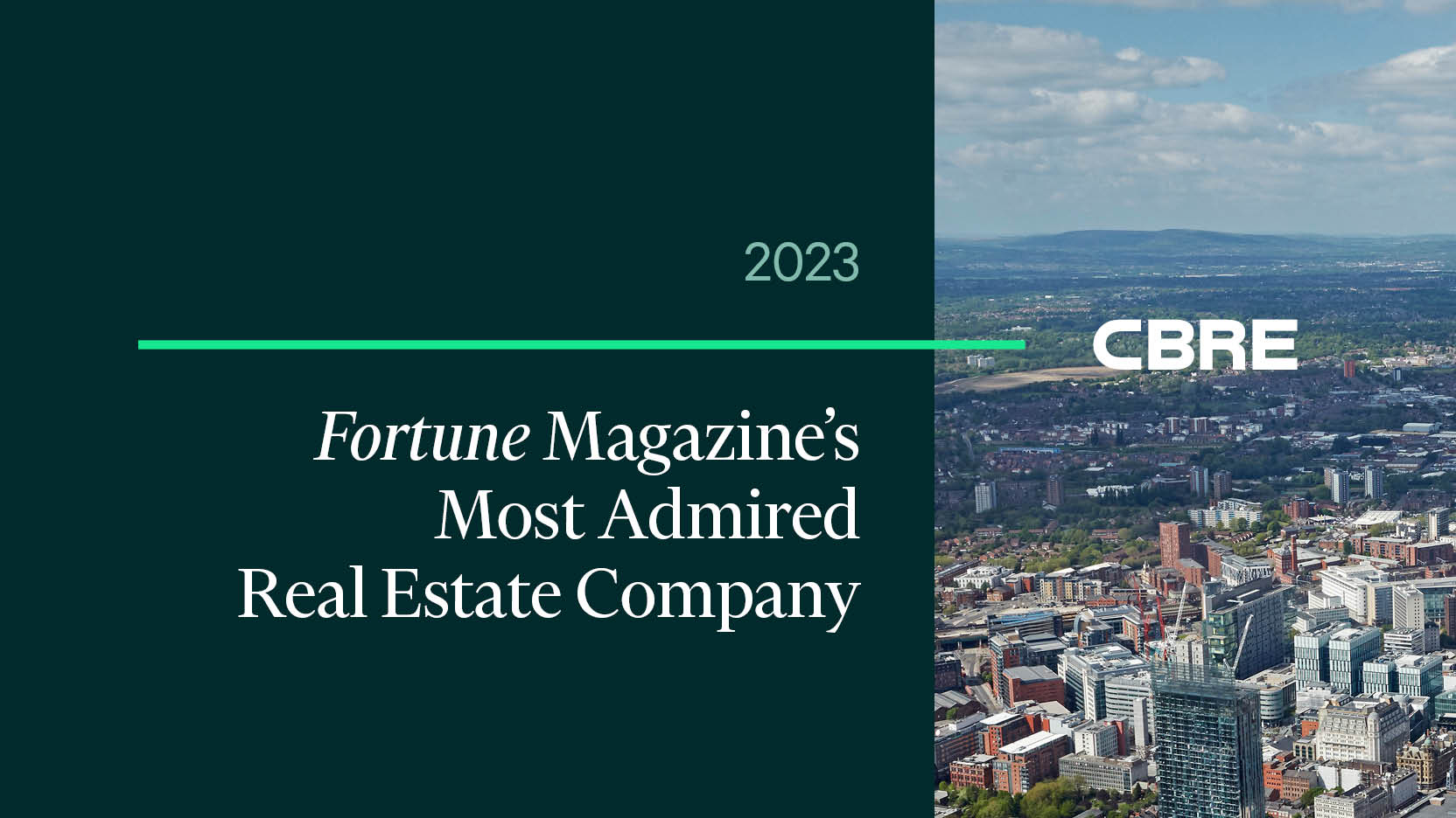 2023 CBRE Fortune Magazine's Most Admired Real Estate Company